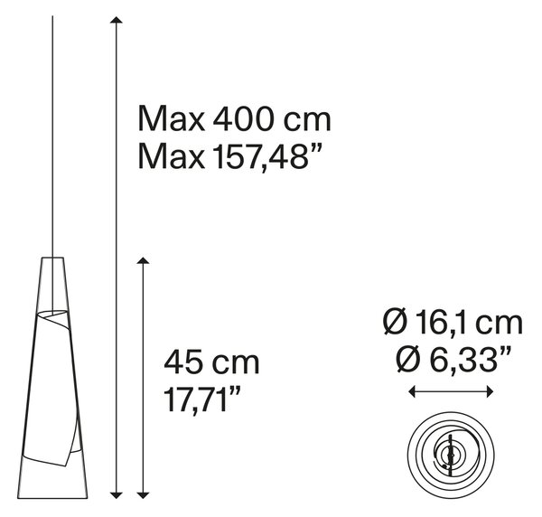 Lodes LED závěsné svítidlo Cono di Luce S, 2700K, 1x7W Barva: Červená