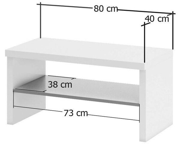 BOTNÍK S LAVICÍ, antracitová, bílá, 80/40/40 cm Xora - Šatní skříně, Online Only
