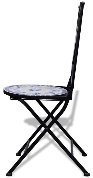 3dílný bistro set mozaikový keramický modro-bílý 271771
