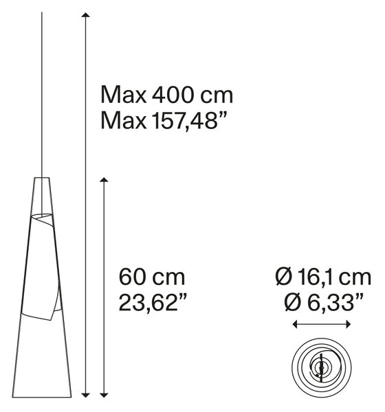 Lodes LED závěsné svítidlo Cono di Luce L, 2700K, 1x7W Barva: Zlatá