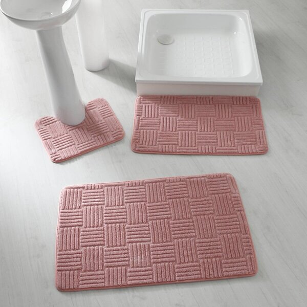 Koupelnová předložka s ratanovým vzorem růžové dřevo WC 50x40 cm