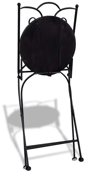 3dílný bistro set mozaikový keramický černý a bílý 271772