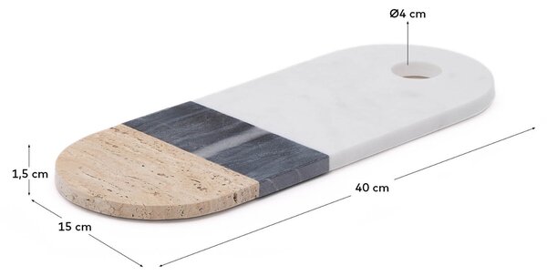 Mramorové servírovací prkénko Kave Home Nivol 34 x 10 cm
