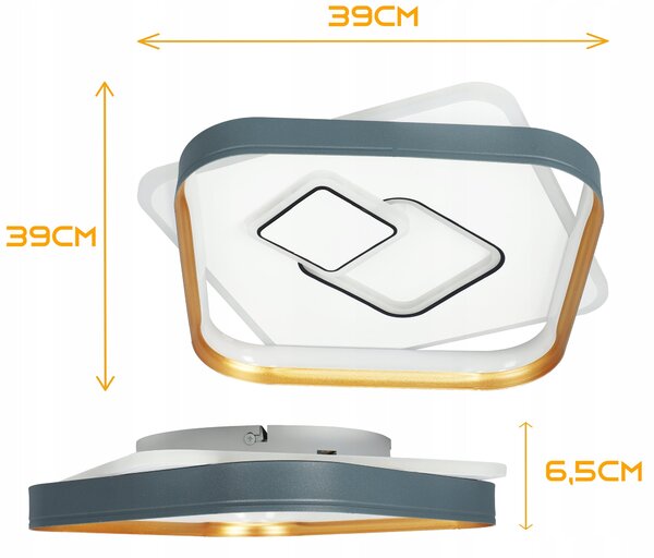 LED stropní svítidlo 106 W, 3 režimy barvy světla