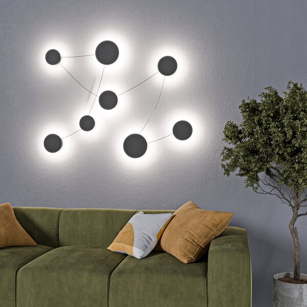 Černé LED nástěnné svítidlo 50 W, 4500 lm, neutrální bílá, IP20