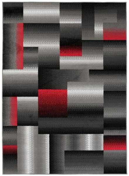 Makro Abra Kusový koberec moderní MAYA Z904E šedý červený Rozměr: 130x190 cm