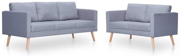 Sedací souprava dvojsedák a trojsedák textil světle šedá 272193