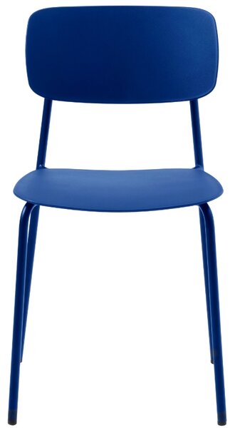 Unique Furniture Modrá plastová jídelní židle Kirkland