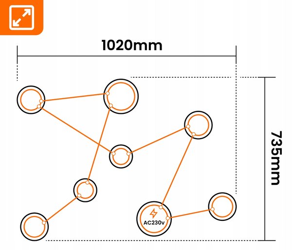 Černé LED nástěnné svítidlo 50 W, 4500 lm, neutrální bílá, IP20