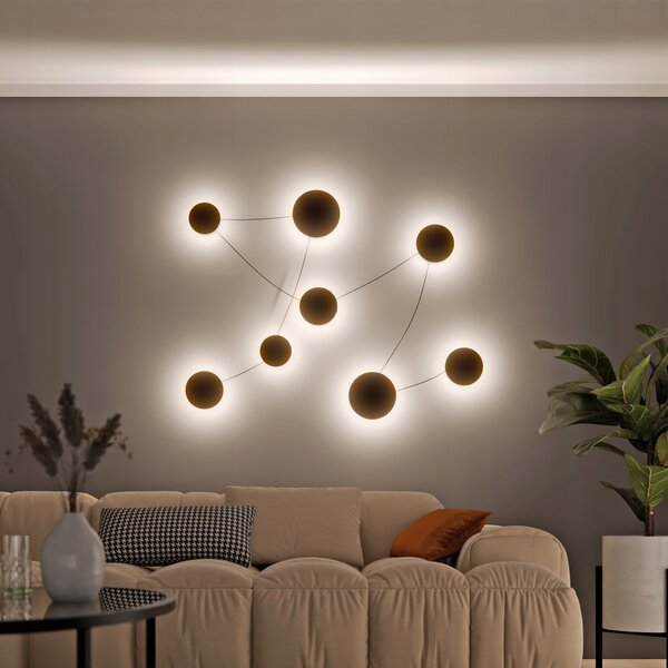 Černé LED nástěnné svítidlo 50 W, 4500 lm, neutrální bílá, IP20