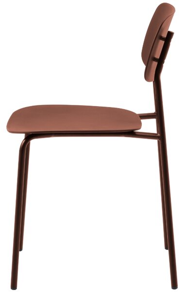 Unique Furniture Terakotově červená plastová jídelní židle Kirkland