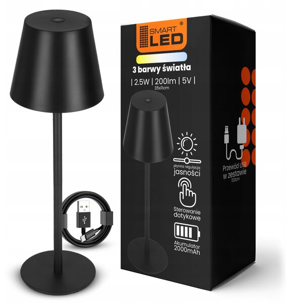 LED stolní lampa, s dotykovým ovládáním, stmívatelná, 3 režimy barvy světla
