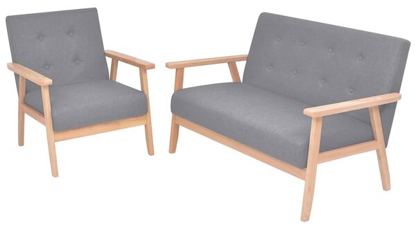 Sedací souprava 2 kusy textil světle šedá 272220