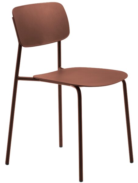 Unique Furniture Terakotově červená plastová jídelní židle Kirkland