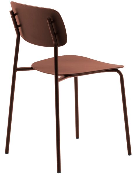 Unique Furniture Terakotově červená plastová jídelní židle Kirkland
