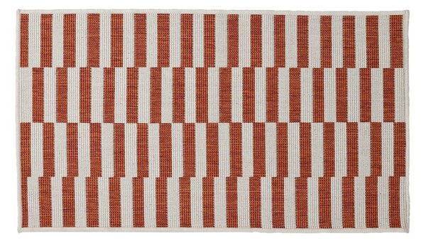 Pruhovaný oboustranný koberec, obdélníkový terakota 60x110 cm