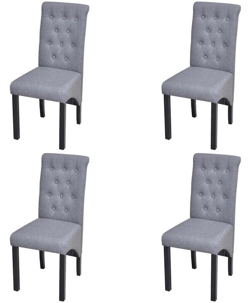 Jídelní židle 4 ks světle šedé textil 272245