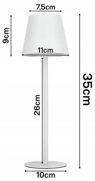 LED stolní lampa, s dotykovým ovládáním, 3 režimy barvy světla, 2,5 W, 200 lm
