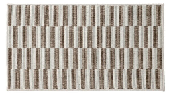 Pruhovaný oboustranný koberec, obdélníkový hnědošedá 60x110 cm