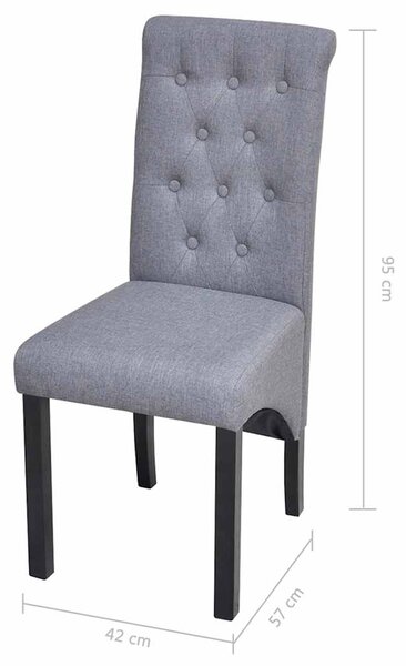 Jídelní židle 6 ks světle šedé textil 272246