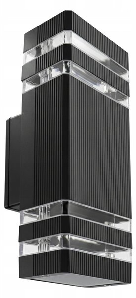 Černé fasádní svítidlo GU10 230 V, IP54, 310 × 110 × 102 mm