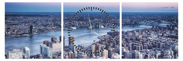 Obraz New Yorku (s hodinami) (90x30 cm)