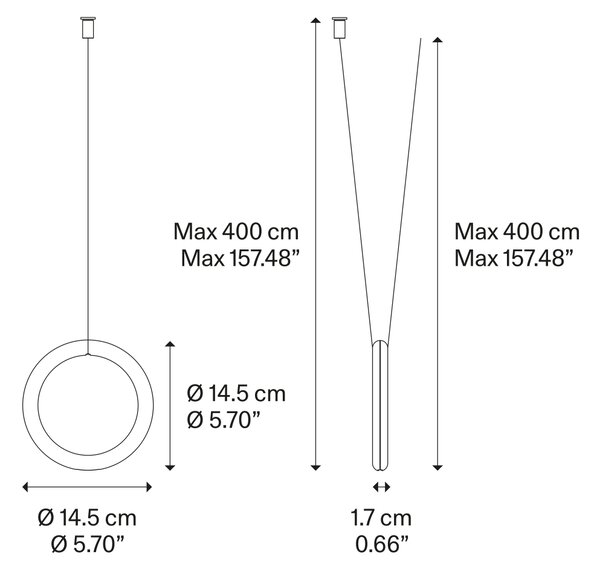 Lodes LED závěsné svítidlo IVY V, Ø 14,5 cm, 1x3W Barva: Matná černá, Teplota světla: 2700K - teplá bílá