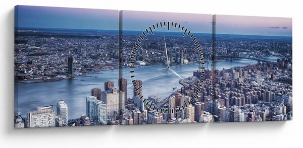 Obraz New Yorku (s hodinami) (90x30 cm)