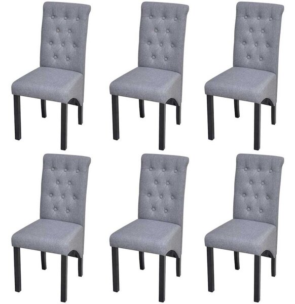 Jídelní židle 6 ks světle šedé textil 272246