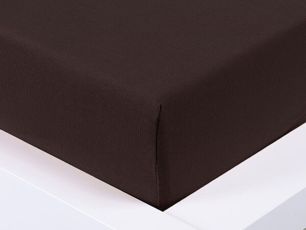 XPOSE® Jersey prostěradlo Exclusive - tmavě hnědé 90x200 cm