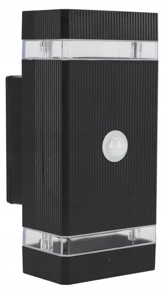 LED fasádní svítidlo, patice 2× GU10, IP54, 235 × 107 × 110 mm