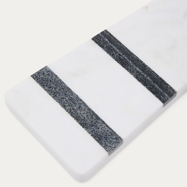 Bílo-černé mramorové servírovací prkénko Kave Home Nira 40 x 12 cm