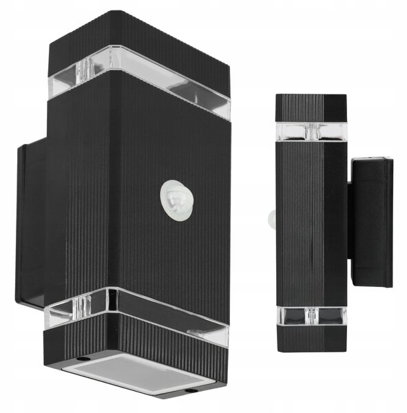 LED fasádní svítidlo, patice 2× GU10, IP54, 235 × 107 × 110 mm