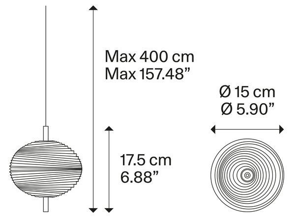 Lodes LED závěsné svítidlo Jefferson Mini, v.17,5cm, 1x3W Barva: Černý chrom