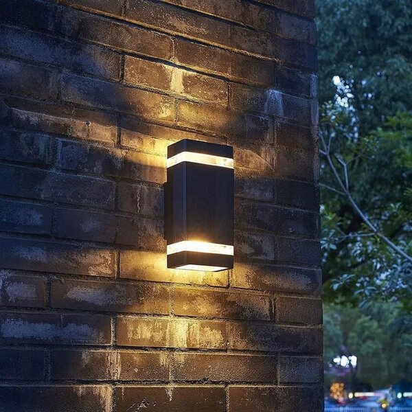 LED fasádní svítidlo, patice 2× GU10, IP54, 235 × 107 × 110 mm