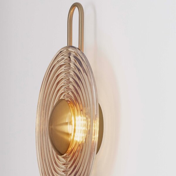 Zlaté skleněné nástěnné LED světlo Nova Luce Nous