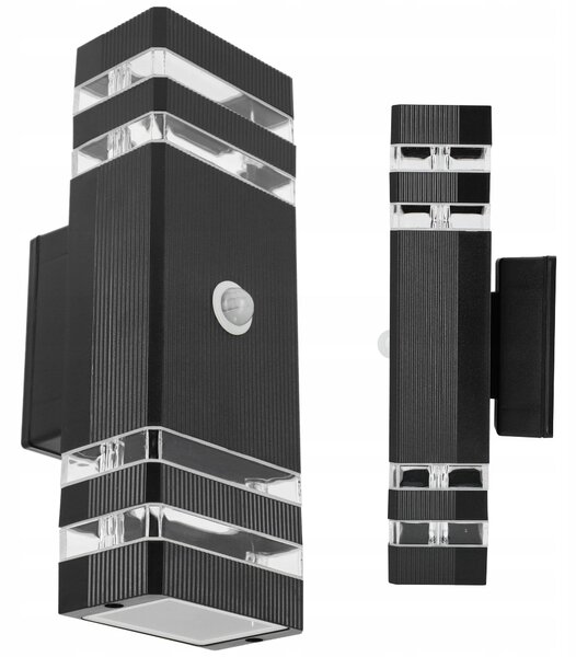 LED fasádní svítidlo, patice 2× GU10, IP54, 30 × 11 × 6,5 cm