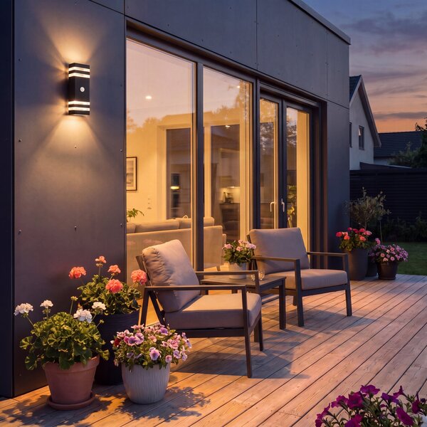 LED fasádní svítidlo, patice 2× GU10, IP54, 30 × 11 × 6,5 cm