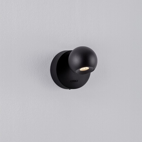 Černé kovové nástěnné LED světlo Nova Luce Sfera