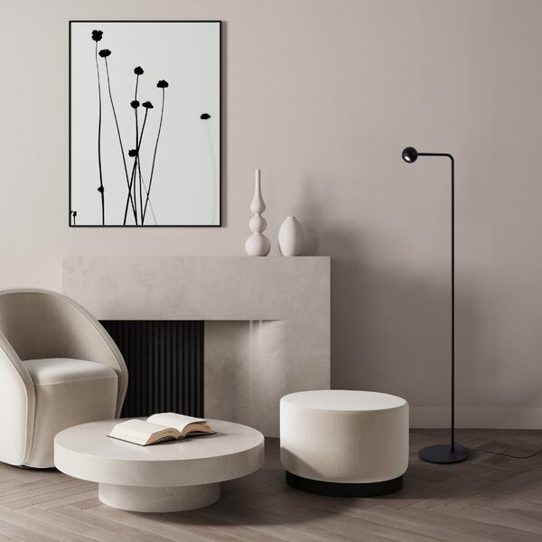 Černá kovová stojací LED lampa Nova Luce Sfera 125,5 cm