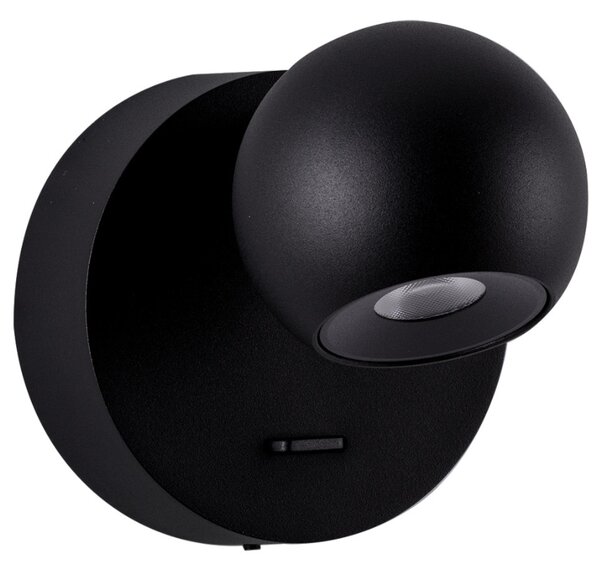 Černé kovové nástěnné LED světlo Nova Luce Sfera