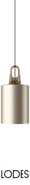Lodes Závěsné svítidlo Jim Cylinder, Ø 17,5 cm, 1xE27 Barva: Matná černá, Barva struktury: Šedá