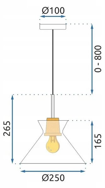 Závěsné svítidlo TOOLIGHT APP1183-1CP B - 1 světelný bod, patice E27