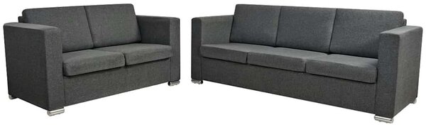 Dvojdílná sada pohovek textil tmavě šedá 274214