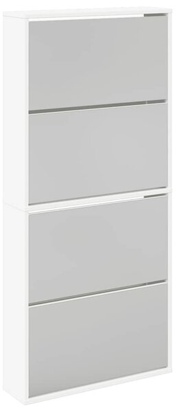 Botník čtyřpatrový zrcadlo bílý 63 x 17 x 134 cm 273936