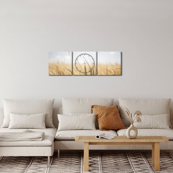 Obraz obilí (s hodinami) (90x30 cm)