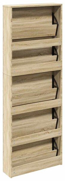 Botník pětipatrový zrcadlo dub 63 x 17 x 169,5 cm 273937