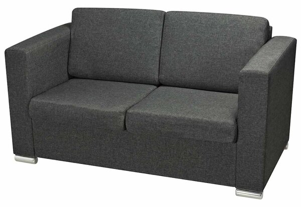 Dvojdílná sada pohovek textil tmavě šedá 274214
