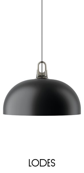Lodes Závěsné svítidlo Jim Dome, Ø 50 cm,1x E27 Barva: Matná černá, Barva struktury: Šedá