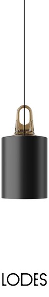 Lodes Závěsné svítidlo Jim Cylinder, Ø 17,5 cm, 1xE27 Barva: Matná černá, Barva struktury: Šedá